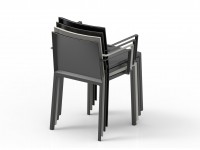 QUARTZ chair with armrests - black - 3