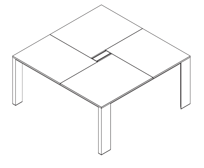 Levně FREZZA - Jednací stůl ONO 160x160 cm