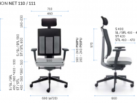 Židle XENON NET 111S/111SL/111SFL s vysokým síťovinovým opěrákem, bederní opěrkou a Synchro - 3