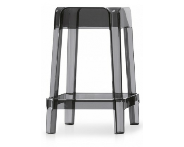 Low bar stool RUBIK 582 DS - transparent smoke