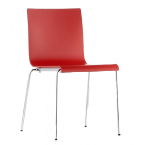 Židle KUADRA XL 2403 DS s chromovou podnoží - červená