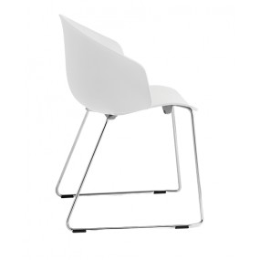 Stolička GRACE 411 DS s chrómovým podstavcom - biela
