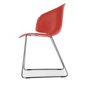 Chair GRACE 411 DS with chrome base - red