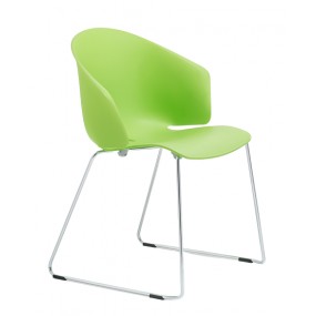 Chair GRACE 411 DS with chrome base - green