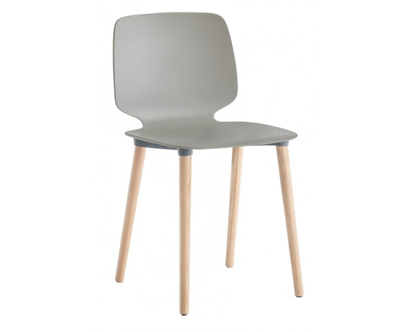 Chair BABILA 2750 DS with ash base - grey