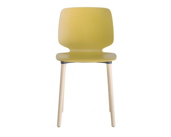Židle BABILA 2750 DS s jasanovou podnoží - žlutá