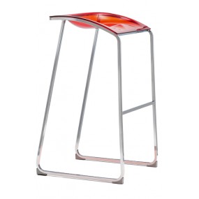 Vysoká barová židle AROD 510 DS - transparentní červená