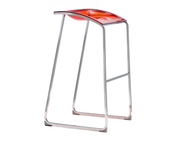 Vysoká barová stolička AROD 510 DS - transparentná červená