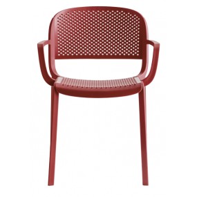 Chair with armrests DOME 266 DS - red