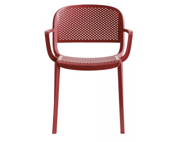 Chair with armrests DOME 266 DS - red