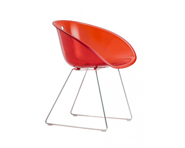 Židle GLISS 921 DS - transparentní červená