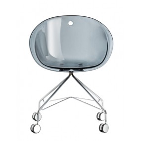Chair GLISS 968 DS on wheels - transparent smoke