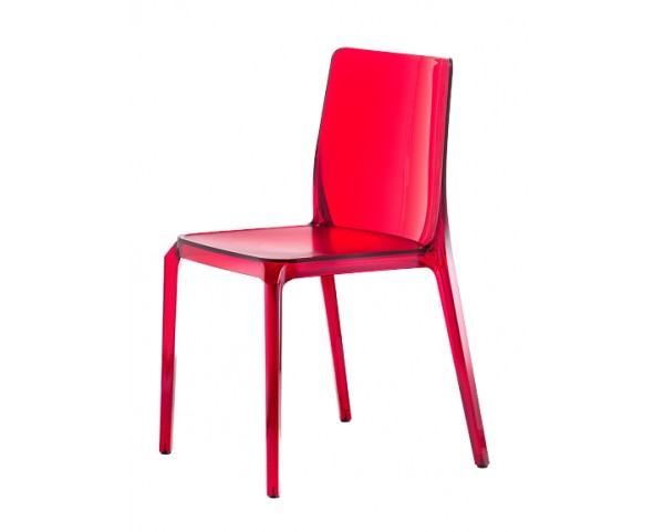 Židle BLITZ 640 DS - transparentní červená