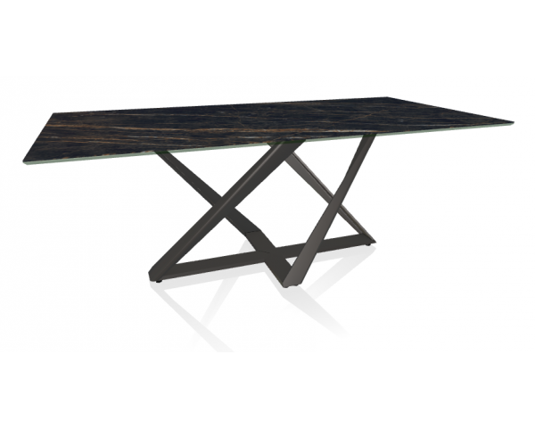 Stôl Millennium, drevo/SuperMarble, 200/300x100/120 cm