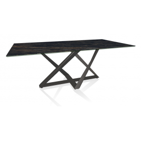 Stůl Millennium, dřevo/SuperMarble, 200/300x100/120 cm