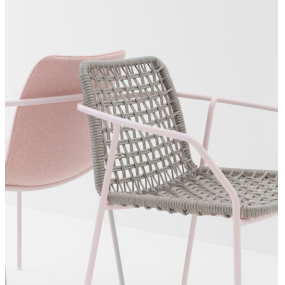 Metal chair with knitted seat SEY 691