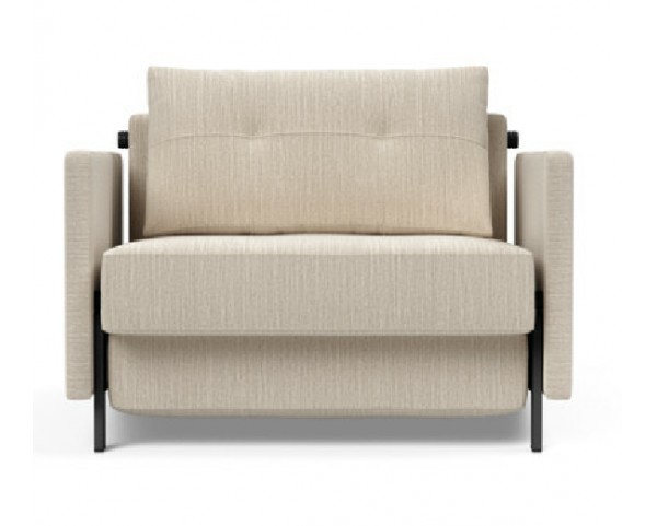 Folding armchair with armrests CUBED - beige