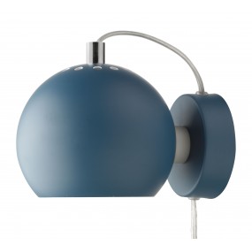 Nástěnná lampa Ball, matná petrolejově modrá