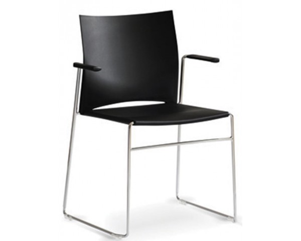 Konferenční židle WEB 100 s plastovým sedákem a područkami