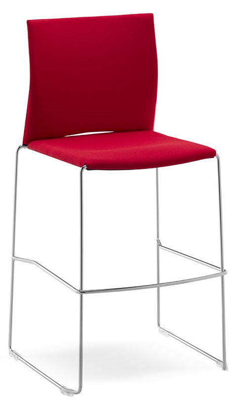 Levně RIM - Barová židle WEB 302 s čalouněným sedákem a opěrákem