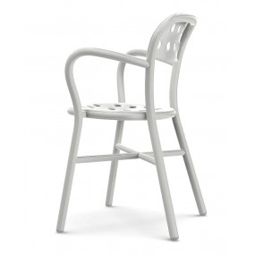 Židle PIPE s područkami - bílá