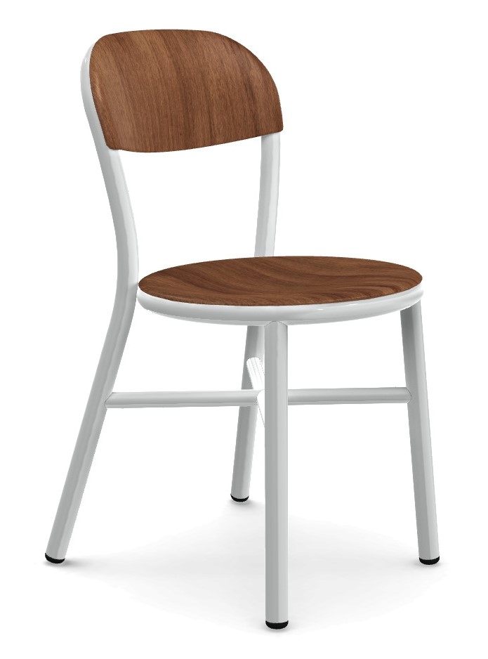 Levně MAGIS - Židle PIPE s dřevěným sedákem - bílá