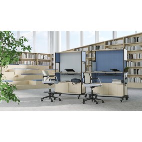 Mobile work table WORKLAB ZWK004 with upholstered panel