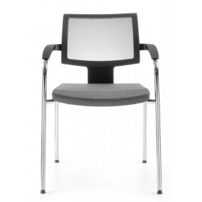 XENON NET 20H 2P chair with mesh backrest, four-legged base and armrests