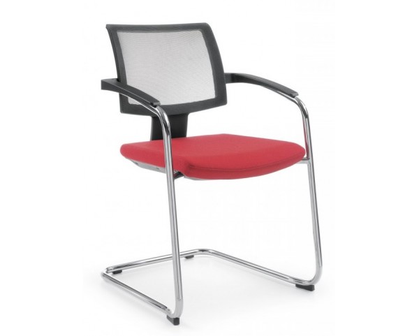 XENON NET 20V 2P chair with mesh backrest, cantilever base and armrests