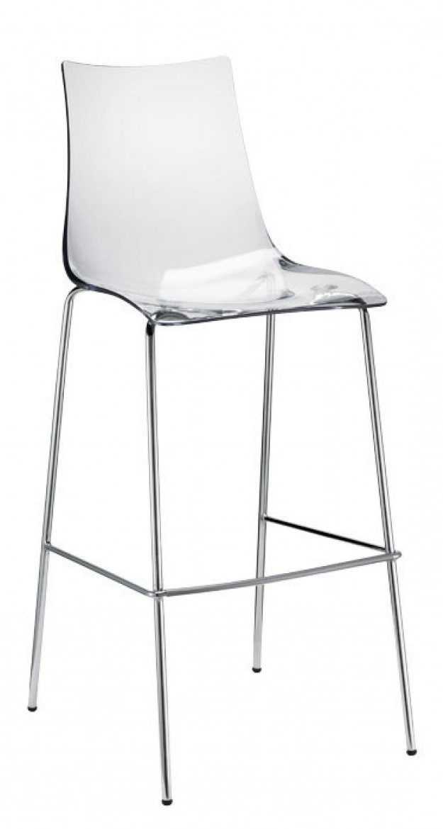 Levně SCAB - Barová židle ZEBRA ANTISHOCK nízká - transparentní/chrom