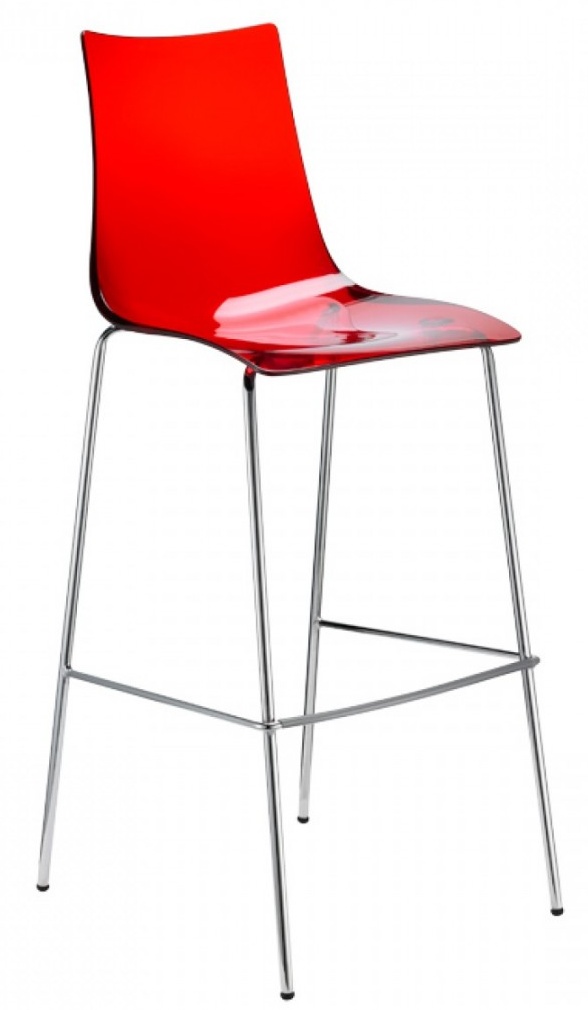 SCAB - Barová židle ZEBRA ANTISHOCK nízká - červená/chrom