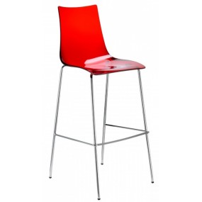 Barová židle ZEBRA ANTISHOCK nízká - červená/chrom
