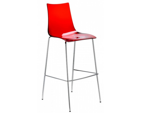 Barová židle ZEBRA ANTISHOCK nízká - červená/chrom