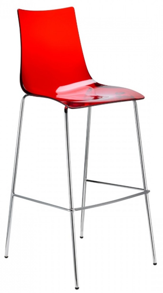 Levně SCAB - Barová židle ZEBRA ANTISHOCK vysoká - červená/chrom