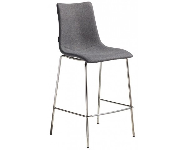 Barová stolička ZEBRA POP nízka - sivá/chróm