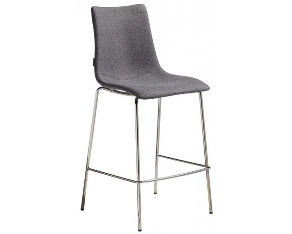 Barová židle ZEBRA POP vysoká - šedá/chrom
