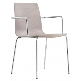 Chair with armrests INGA 5614 DS - bleached oak