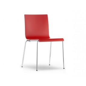 Židle KUADRA XL 2403 DS s chromovou podnoží - červená