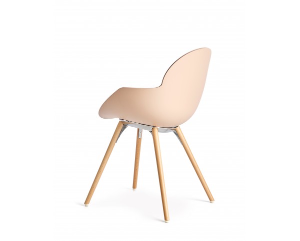 COOKIE upholstered chair with wooden base