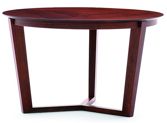 Levně MONTBEL - Konferenční stůl FLEN 903TD (v - 450 mm, Ø 750 mm, povrch desky dýha v pruzích)