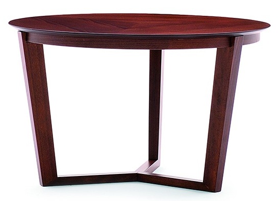 Levně MONTBEL - Konferenční stůl FLEN 904TD (v - 550 mm, Ø 750 mm, povrch desky dýha v pruzích)