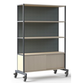 WORKLAB ZWL12A mobile shelf with upholstered panel and board